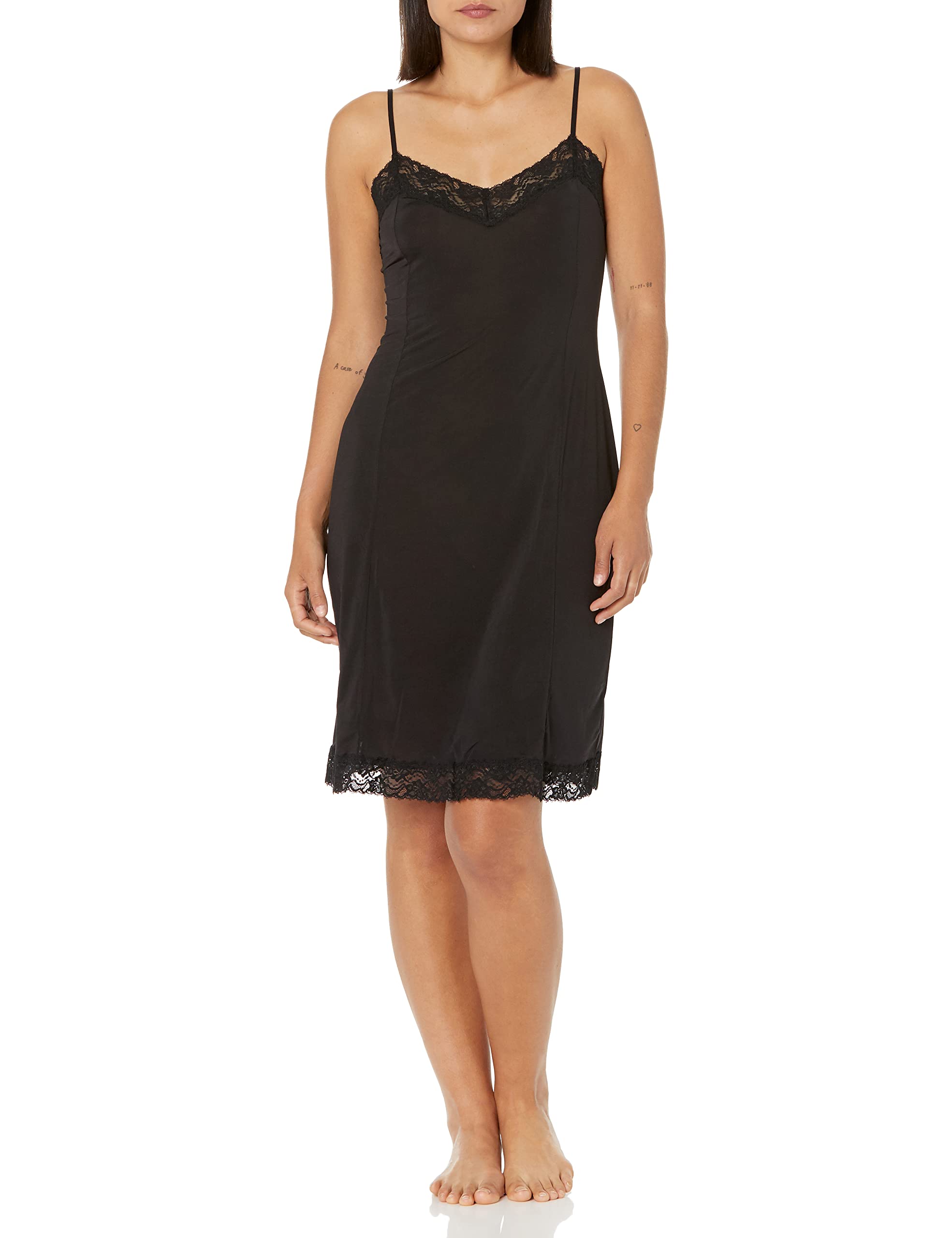 Jones New York Women's Silky Touch Anti-Cling Full Slip W/Lace Spaghetti Strap